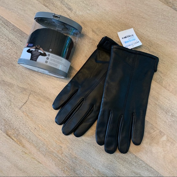 NWT Men's Winter Accessories Lot Nordstrom Leather Gloves + Ear Muffs Warmers - Picture 3 of 7